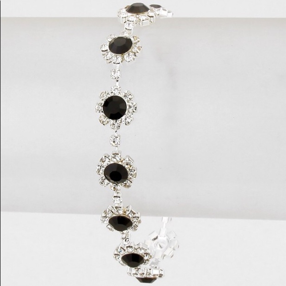 New Round Crystal Rhinestone Evening Bracelet